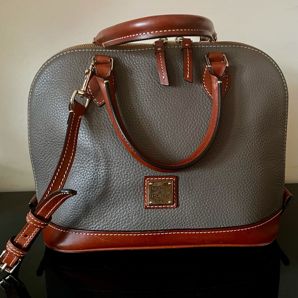 DOONEY & BOURKE Pebble Leather Zip Zip Satchel